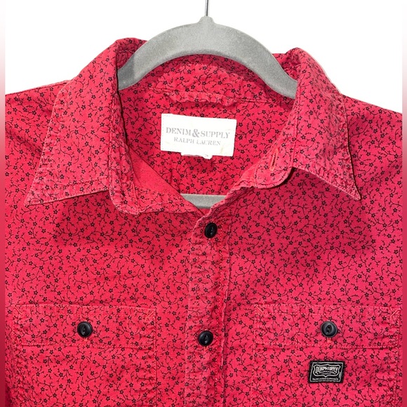 Polo Ralph Lauren Denim & Supply Red Floral Button Up Shirt - Picture 3 of 4